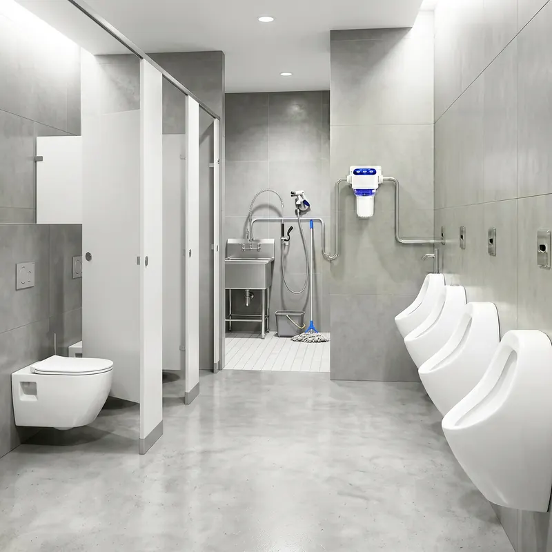Commercial restroom with iClean FLO3