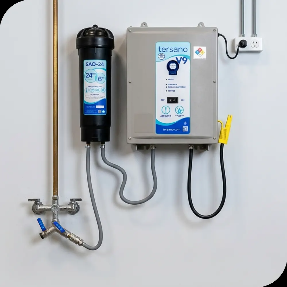 Tersano lotus PRO V9 with SAO-24 cartridge, wall-mounted